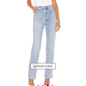 Agolde High-Rise Light Blue Straight Leg Jeans